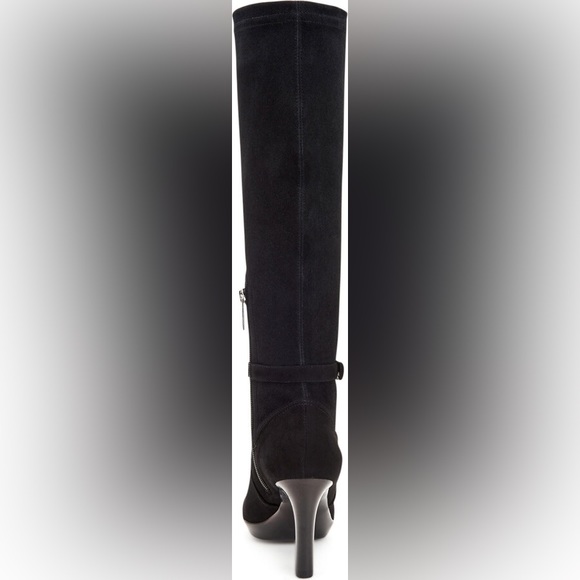 NWOT Aquatalia Romina Anthracite Suede Black Tall Boots Size 9.5 - Picture 2 of 9